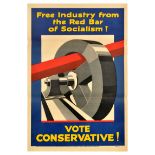 British Elections Poster Red Bar Of Socialism Vote Conservative Party