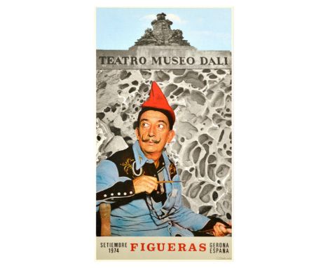 Original vintage travel advertising poster for the opening of Teatro Museo Dali Theatre and Museum in September 1974 in the a