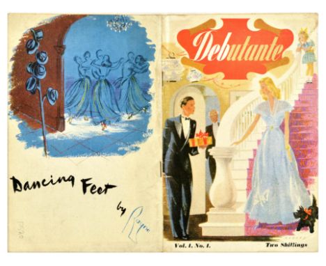 Set of original vintage magazine covers, artwork and other ephemera. 1. Debutante Volume 1 Number 2 - For young ladies of fas