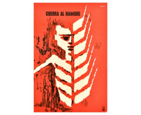 Original vintage propaganda poster Guerra al Hambre / War on Hunger, printed for the United Nations Food &amp; Agriculture Or