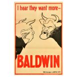 British Elections Poster Stanley Baldwin Bovril British Conservative Party