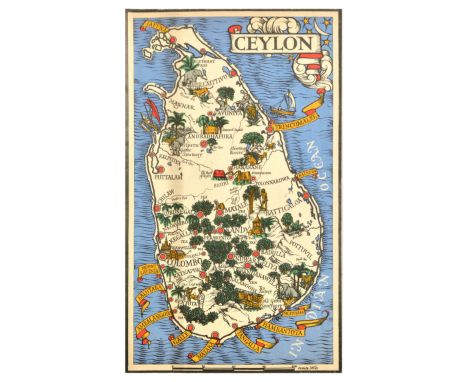 Original vintage cutout part of a larger poster poster. Ceylon from A Great Industry series - Where Our Tea Comes From, featu