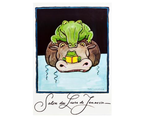 Original vintage advertising poster for Salon du Livre de Jeunesse / Youth Book Fair featuring a fun colourful illustration b