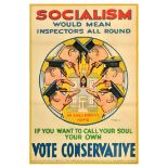 British Elections Poster Socialism Inspectors Vote Conservative Party