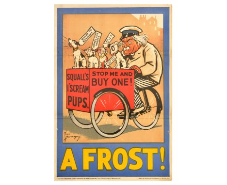 Original vintage political propaganda poster for the 1929 United Kingdom general election - A Frost! - featuring a caricature