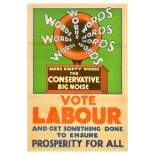 British Elections Poster Conservative Party Big Noise Vote Labour Party