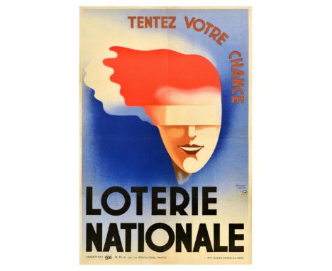 Original vintage advertising poster for the French National Lottery - Try Your Luck / Tentez Votre Chance Loterie Nationale -