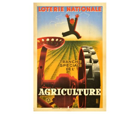 Original vintage poster for the French National Lottery - Loterie Nationale Tranche Speciale de l' Agriculture - Design by Ed