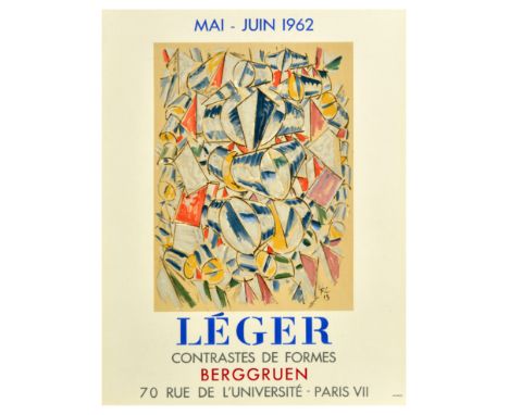 Original vintage exhibition advertising poster for an exhibiton by Fernand Leger (1881-1955), a French painter, sculptor, and