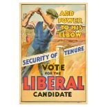 British Elections Poster Security Of Tenure Vote Liberal Party UK
