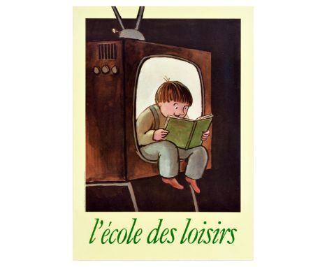 Original vintage advertising poster l'Ecole des loisirs / Leisure School featuring a fun design by Tomi Ungerer (1931-2019) a