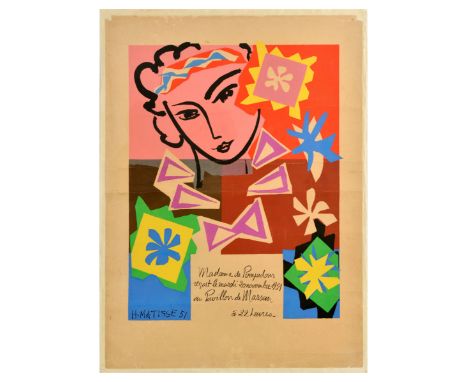 Original vintage advertising poster featuring stunning colourful artwork by the renowned French artist Henri Matisse (1869-19