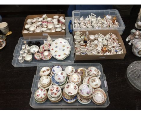 Very large qty of miniature tea services incl. Spode, Royal Adderley, Coalport, Hammersley etc.