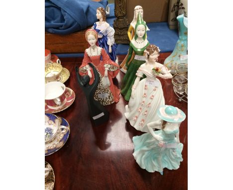 8 figurines (5 Coalport, 1 Worcester & 2 Royal Doulton)