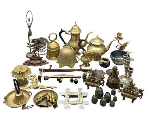 EASTERN &amp; OTHER ITEMS -  three piece tea service, Chinese censers, ETC (a large parcel)