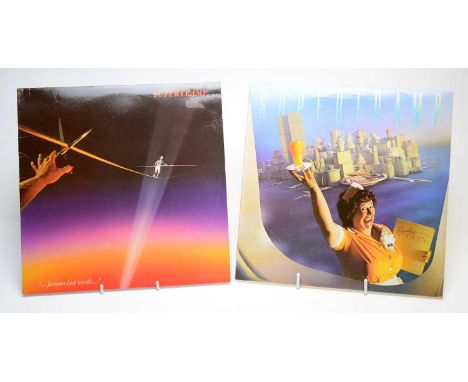 A first pressing of Supertramp Breakfast In America, with orange printed interior and lyrics printed on the inner sleeve; tog