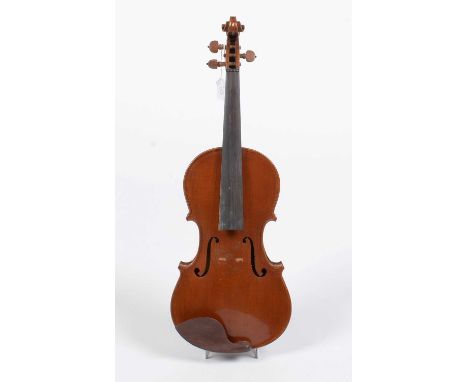 Zhi Ling Liang, Guangzhou: a Chinese violin, with fine figured two-piece maple back and ribs, fine-grained spruce top, light 