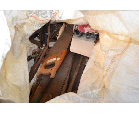 A bag of various hand tools 