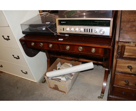 A mahogany sofa table 