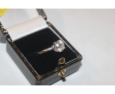 A 14ct white gold and Cubic Zirconia solitaire ring, ring size K/L, approx. 2.8gms total weight  