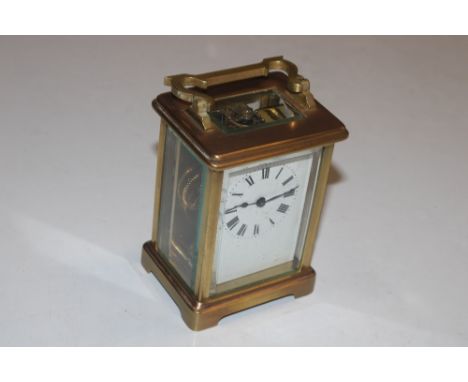 A French brass cased carriage clock 