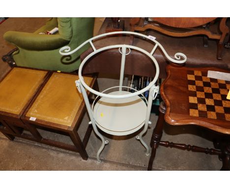A vintage painted metal wash basin stand