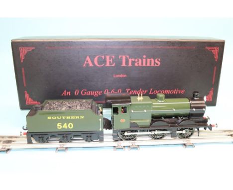 A boxed Ace Trains '0' gauge Southern 0-6-0 Q Class SR, number 540, green, locomotive and tender