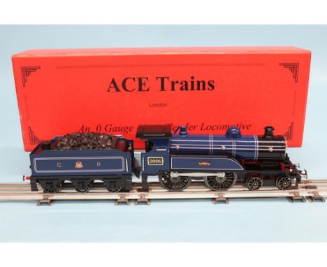 A boxed Ace Trains '0' gauge CR 4-4-0 blue, number 2006, (Celebration Class) locomotive and tender