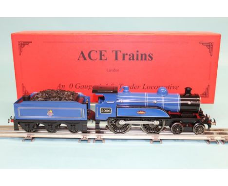 A boxed Ace Trains '0' gauge British Railways 4-4-0, British Railways blue, number 2006, locomotive and tender