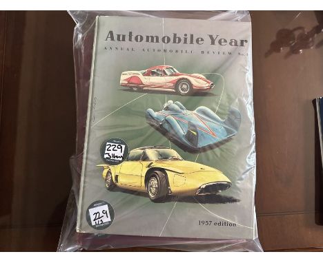 3x Automobile Yearbooks, 1957 edition, Annual automobile review 1955-6, &amp; Annual automobile review 1954-5. Circa 250 page