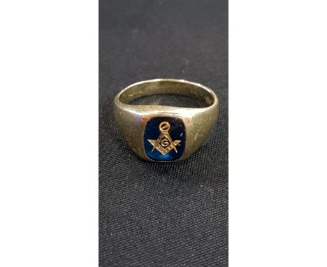 14CT GOLD MASONIC RING