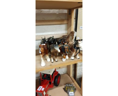 SHELF LOT OF CLYDESDALE HORSES