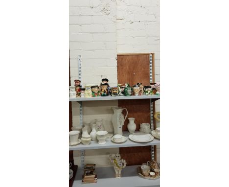 SHELF LOT OF TOBY JUGS
