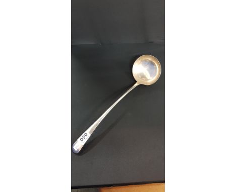 IRISH SILVER LADLE POSSIBLY GEORGIAN APPROX 191 GRAMS &amp; 14"