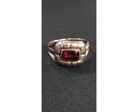 GEORGIAN GOLD AND RUBY RING (REPAIRED)