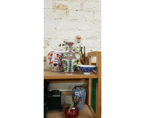 SHELF LOT OF ORIENTAL ITEMS