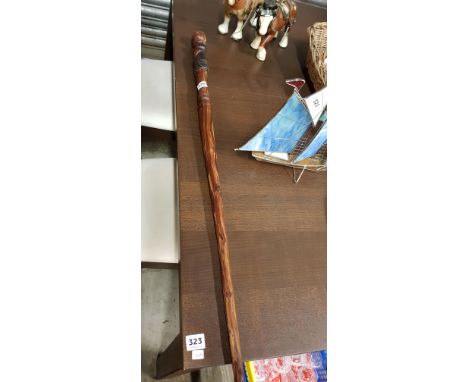 CARVED AFRICAN WALKING STICK