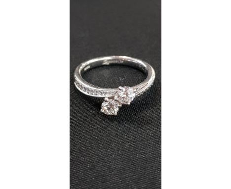 PLATINUM AND DIAMOND RING CIRCA 0.60 CARAT OF DIAMONDS COLOUR E, SI1 - CERTIFICATE AVAILABLE