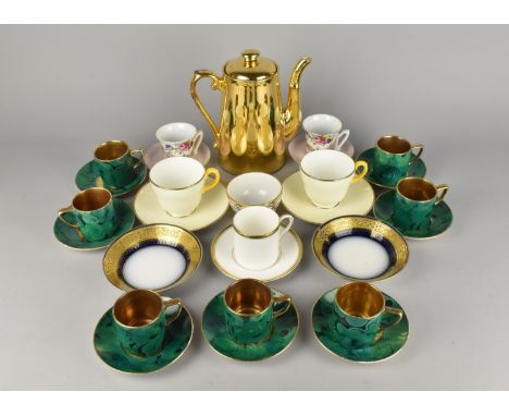 A Collection of Various Coffee and Teawares to Comprise Portmeirion Malachite Coffee Set, Royal Worcester Coffee Can and Sauc