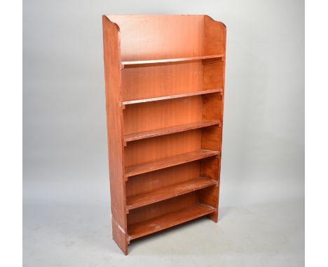 A Stained Wooden Five Shelf Bookcase, 61cms Wide