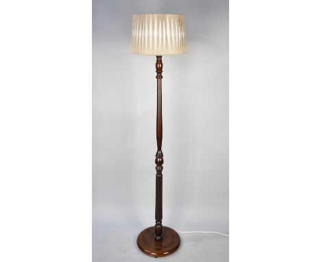 A Mid 20th Century Mahogany Standard Lamp with Shade