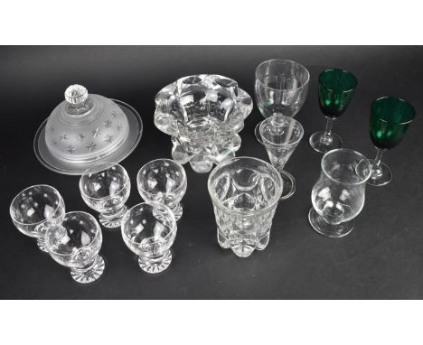 A Collection of Various 19th and 20th Century Glassware to Comprise Georgian Rummer with Ogee Bucket Bowl on Knopped Stem to 