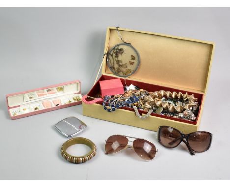 A Collection of Various Costume Jewellery and Other Sundries to include Sunglasses. Compact Mirror, Necklaces, Earrings Etc