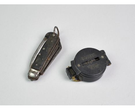 A Vintage Directional Compass, The Engineer, together with a Military Jack Knife with Marlin Spike