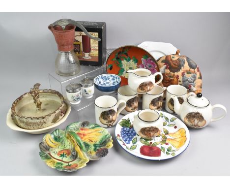 A Box of Kitchenware's to include Mug Set, Tea Cosy, Plates Etc