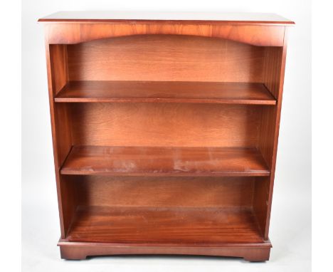A Modern Mahogany Three Shelf Open Bookcase, Slightly Scratched Top, 93cms Wide