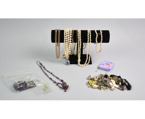 A Collection of Various Costume Jewellery to include Mother of Pearl Carved 'Bethlehem' Pendant, Simulated Pearls, Necklaces 