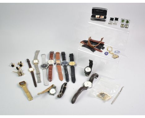 A Collection of Various Wrist Watches and Cufflinks Etc