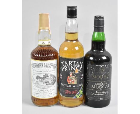 A Single Bottle of Southern Comfort Bourbon, Tartan Prince Blended Whisky and Liqueur Muscat