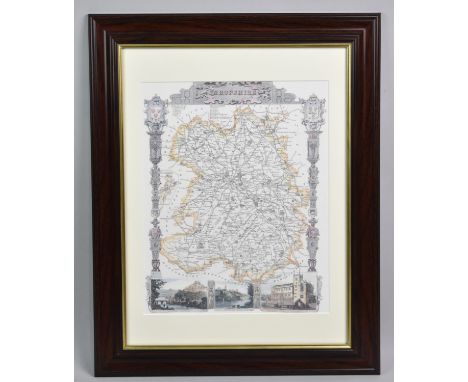A Framed Map Print, Shropshire, Subject 24x31cm